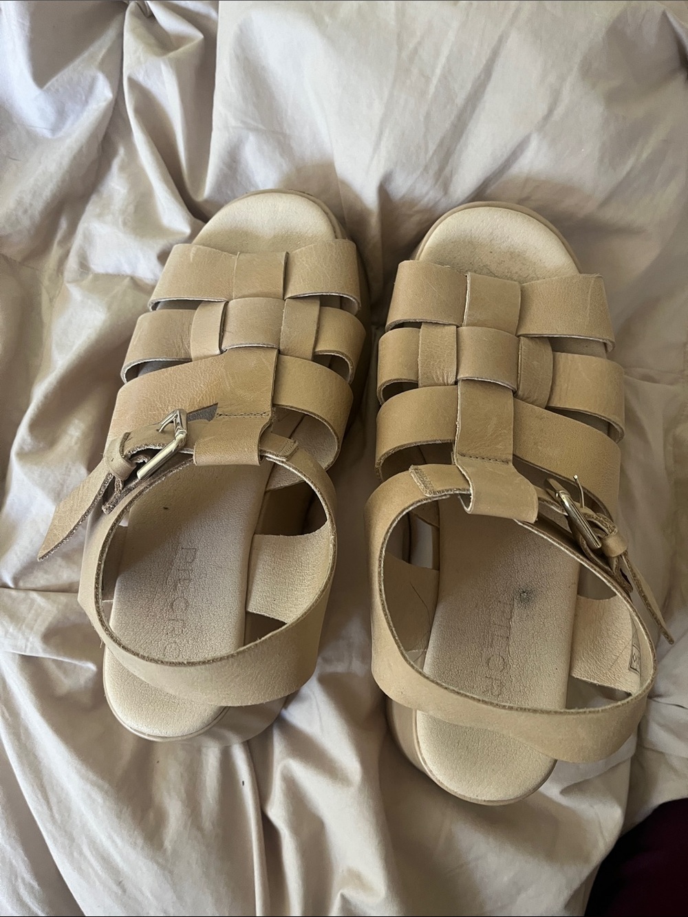 Wedge Beige Fisherman Sandal with Buckle Strap from Anthropologie